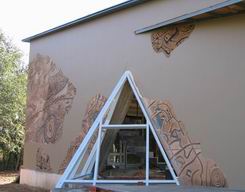 ручная декоративная  художественная роспись стен фасадов домов